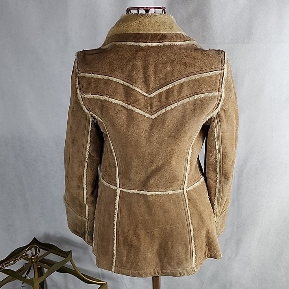 Vintage Cabin Core Leather P.B.D. Coat Shearling Rancher Marlboro